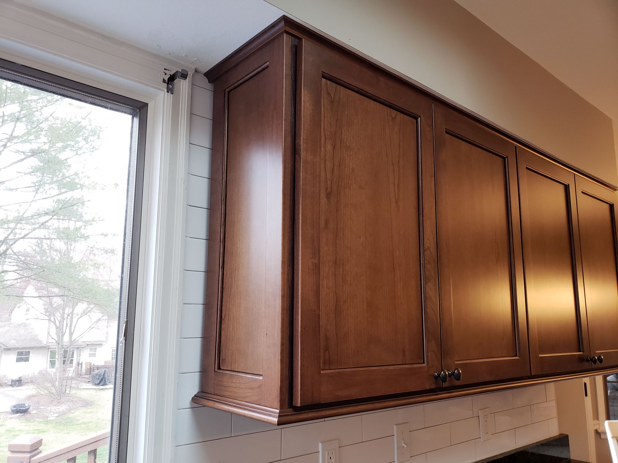 Decorative End Panel, undercabinet molding, and cove molding