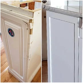 Cabinet Door Replacement St Louis MO peeling white door Before and After 10