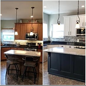 Cabinet Painting in St Louis MO - Before and After painted white and black_10